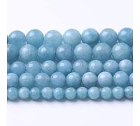 36 perline di giada calcedonio blu naturale da 10 mm, per la creazione di gioielli, acquamarina, giada, pietra energetica curativa, 38,1 cm in 1 filo, per braccialetti e collane fai da te