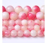 36 perline di giada naturale in tormalina rosa, 10 mm, per la creazione di gioielli fai da te, bracciali, collane, accessori, 38,1 cm, perline di pietra di potere di guarigione energetica (giada