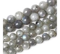 36 perline di labradorite grigie naturali da 10 mm, per la creazione di gioielli, collana, 38,1 cm, guarigione della pietra energetica