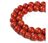 36 perline rotonde sfuse in diaspro rosso naturale, 10 mm, distanziatori, per la creazione di gioielli, 39,4 cm, 1 filo (diaspro rosso, 36 perline da 10 mm)