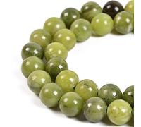 36 perline rotonde sfuse in giada canadese naturale, 10 mm, per la creazione di gioielli, 39,4 cm, 1 filo (giada canadese, 36 perline da 10 mm)