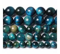 36 perline sfuse in cristallo naturale occhio di tigre blu pavone, 10 mm, per la creazione di gioielli e braccialetti fai da te, 1 filo da 38,1 cm (99,kn)