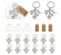 36 pezzi/12 set Portachiavi da calciatore con ciondoli a forma di pallone e scarpe e mini pallone, include biglietti di ringraziamento e sacchetti in organza, adatto per regali per feste, regali di co