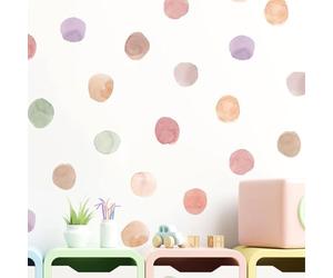 36 Pezzi Adesivi Murali Bambini Boho a Pois, Cerchi Autoadesivi per Parete, Decorazione per Cameretta dei Bambini e Asilo Nido, Set Multicolore per Ragazze