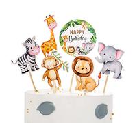 36 pezzi animali selvatici Cake Deco, Jungle Safari Cake Topper, Jungle Cupcake Topper Jungle Cake Deco Cake Cover Muffin Deco Cake Topper per Baby Kids Boys Birthday Party Decorazione
