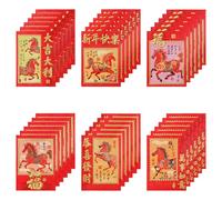 36 Pezzi Buste a Forma di Cavallo per il Capodanno Cinese, Corte 11,5x8,1 cm Buste Rosse Festive a Forma di Cavallo Capodanno Lunare Cinese Hong Bao per Festival Primavera