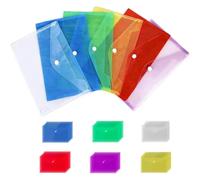 36 Pezzi buste in plastica per documenti A4, portadocumenti in plastica colorata, portadocumenti con bottone, per L'home Office, Scuola e Viaggi (A4)