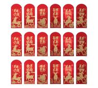 36 Pezzi Buste Rosse Zodiacali Capra 2027 Stampa Oro per Feste | Carta, Motivo Capra Dell’anno, per Scambi Regalo e Capodanno, Set Famiglia Multuso