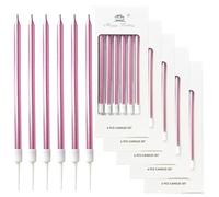 36 Pezzi Candele Compleanno, Candeline Compleanno Lunghe con Supporto, Per Anniversario, Decorazioni Torta Compleanno, Baby Shower, Festa Delle Ragazze (Oro rosa)