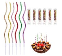 36 Pezzi Candele di Compleanno a Spirale Lunghe e Sottili,con Superficie Metallica e Colori Multicolori,per Decorazioni di Torte,Cupcakes,Compleanni,Matrimoni,Altre Feste