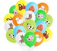 36 Pezzi Decorazioni Per Feste In Auto, Palloncini Animali Da Fattoria,Palloncini Escavatore, Forniture Per Feste Costruzione,Kit Addobbi Festa Per Bambini Ragazzo Festa Di Compleanno (Fattoria, 36)