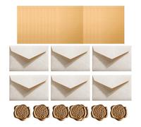 36 Pezzi di carta da lettere vintage,Set di 6 buste in lino e 6 sigilli di cera,24 Carta da lettere vintage,Buste Lettere per compleanno,inviti di nozze