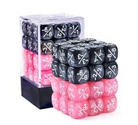 36 pezzi di dadi contatori positivi e negativi da 12 mm, set rosa e nero, piccoli gettoni di fedeltà compatibili con MTG, CCG, giochi di carte