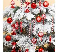 36 pezzi di decorazioni per l'albero di Natale, caramelle per feste,