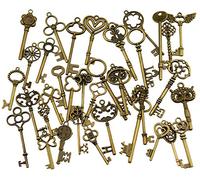 36 pezzi grandi chiavi scheletrate con finitura in bronzo antico chiave rustica per bomboniere, pendenti per collana