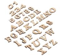36 Pezzi Lettere e Numeri in Legno e Lavoretti DIY | Tonalità Kaki, per Vassoi Lignei e Album Creativi, Adatte a Comporre Parole e Decorazioni