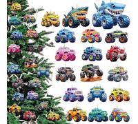 36 Pezzi Ornamenti Natalizi a Forma di Auto in Legno Pendenti Natalizi con Corde Addobbi Albero di Natale Particolari Decorazioni Natalizie per La Casa e Come Etichetta Regalo (Fuoristrada)