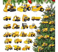 36 Pezzi Ornamenti Natalizi a Forma di Auto in Legno Pendenti Natalizi con Corde Addobbi Albero di Natale Particolari Decorazioni Natalizie per La Casa e Come Etichetta Regalo (Cantiere A)