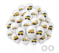 36 Pezzi Palloncini Costruzione, 12 Pollici Palloncini in Lattice Cantieri | 4 Modelli Diversi in un Unico Set - Escavatore, Bulldozer, Betoniera e Gru, Decorazione Feste di Compleanno