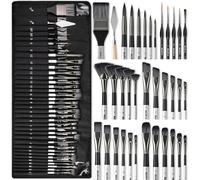 36 Pezzi Pennelli per Dipingere, Pennelli Professionali Con Spatola E Rotolo Di