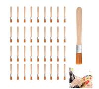36 Pezzi Pennelli Piatti Piccoli per Dipingere, Pennelli Pittura per Legno con Manico in Legno, Riutilizzabile Pennello Piatto Piccoli per Vernice per Ritocchi e Pulizia Tastiere