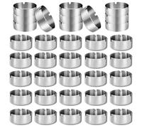 36 Pezzi Posacenere, Posacenere Rotondo in Acciaio Inox, Portacenere Antivento Metallo Rotondo Posacenere da Tavolo Portatile con 3 Grooves Adatto, per Soprammobili Moderni, Casa, Balcone, Bar, 8 cm