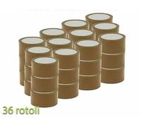 36 PEZZI ROTOLI SCOTCH NASTRO ADESIVO 50X66 metri SILENZIOSO AVANA IMBALLAGGIO