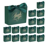 36 pezzi sacchetti regalo di ringraziamento con nastri verde nerastro verde