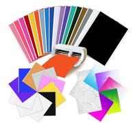 36 pezzi Smart Vinyl Permanent for Cricut Joy Xtra, 24 x 30,5 cm, Smart Adhesive Vinyl Permanent 30 colori, colore freddo che cambia colore con 6 pellicole di trasferimento per tazze fai da te
