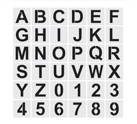 36 pezzi Stencil Lettere, Plastica con Alfabeto e Numero,Stencil Alfabeto e Numeri per DIY Scrapbooking pittura, pittura su legno (4 pollici)