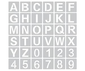 36 Pezzi Stencil per Pittura per lettere Riutilizzabili, Alfanumerico Modelli per Caratteri con Lettere Superiori, per Alfabeto e Numero, per Scrapbooking Fai da te, (4 Pollici)