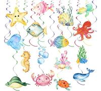 36 Pezzi Turbinii Appesi Pesci Tropicali Decorazioni per Festa Sottomarina Compleanno Tema Mare Bambini Decorazioni per Soffitti Forniture Oceano Creature Sirene Feste a Tema Spiaggia Bambino Bambina