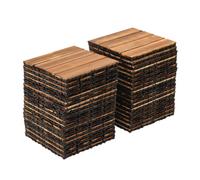 36 piastrelle in legno per terrazze, piastrelle in legno, mosaico, per balcone, resistente alle intemperie, in legno di acacia, Hardwood Patio Deck Tiles per terrazze, balconi, sistema a incastro, 30