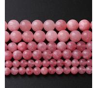 36 pietre di calcedonio rosa naturale da 10 mm, perline rotonde sfuse per braccialetti fai da te, collane, perle di cristallo energia, 38,1 cm