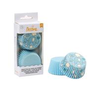 36 Pirottini per muffin in carta Elefantino e Pois blu Decora Ø 5 cm