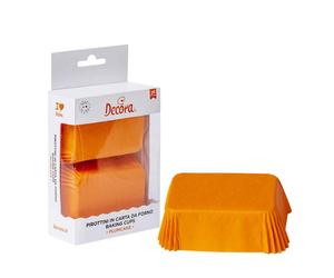 36 Pirottini rettangolari arancio per cottura plumcake 8 x 5 x h 3,2 cm