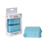 36 Pirottini rettangolari celesti per cottura plumcake 8 x 5 x h 3,2 cm
