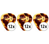 Rocktile Pick Plettro per chitarra thin, medium e heavy (Design Tortoise, plettro in nylon, set da 36 pezzi) marrone