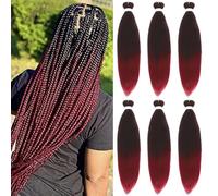 36 pollici Extension per capelli pre-stirati, confezione da 6/lotto, morbida fibra sintetica yaki, struttura ad acqua calda, per trecce, facili da intrecciare (TBUG)