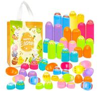 36 Pz 6×4 cm Uova di Pasqua per Bambini Uova Caccia Cestino Sacchetto Stuffers Vuoti Riempitori con 1 pz Non Tessuto Borse, Giocattoli Riempimento Trattati e Pasqua Tema Party Forniture Favor