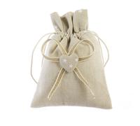 36 pz. Sacchetti stoffa cuore Shabby Portaconfetti Bomboniere By Mandorle