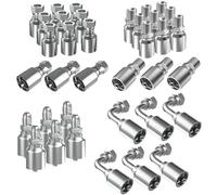36 raccordi per tubi idraulici da 3/8" NPTF maschio e JIC 37° femmina, maschio e femmina a 90°, estremità di raccordo a crimpare per tubo idraulico per kit di riparazione del tubo dell'aria