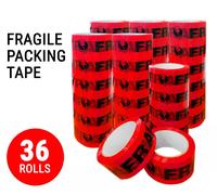 36 Rolls Fragile Packaging Sticky Packing Tape 90 metrex48mm 45 Micron Thick new
