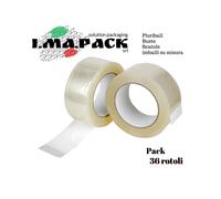 36 ROTOLI NASTRO ADESIVO 50x132m TRASPARENTE PER IMBALLAGGIO
