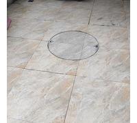 36" Round Stainless Steel Manhole Cover And Frame, Recessed Inspection Port Covers for Patios Lawn Public Mall, Concealed Sewer Lid with Lifting Keys & Pull Holes(D 12in/30.48cm)