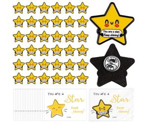36 set di regali di apprezzamento per i dipendenti Regali di fine termine Bulk Include spille da bavero a stella Sei una carta stellare Distintivo motivazionale motivazionale per il ritorno a scuola