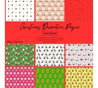 36 Sheets Christmas-Themed Decorative Paper Pad for Scrapbooking: 9 Single-Sided Holiday Style Papers 8.5" x 8.5" for Journalling, Card Making, Origami & Other Crafts