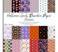 36 Sheets Halloween Candy-Themed Decorative Paper Pad for Scrapbooking: 18 Single-Sided Papers 8.5" x 8.5" for Journalling, Card Making, Decoupage & Other Crafts
