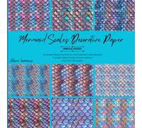 36 Sheets Mermaid Scales Decorative Paper Pad for Scrapbooking: 9 Single-Sided Designs 8.5" x 8.5" for Your Crafting Needs