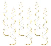 36 stelle filanti dorate decorazioni per feste glitterate da appendere a doppio vortice, decorazioni natalizie da soffitto, con 36 ganci in plastica, decorazioni dorate per feste di compleanno,